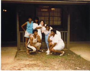 I'm the white girl with her eyes closed in the back. You can kinda see my slouch socks.