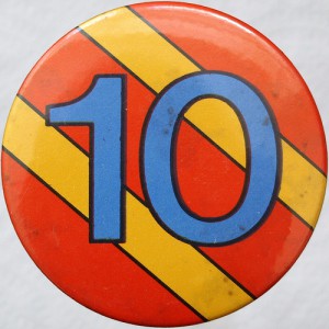 10, ten, 10th anniversary, 10 button