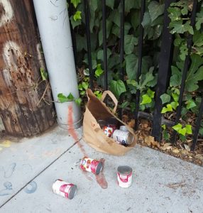 weird things, weird things on street, soup cans, Girl with Moxie, Girl with Moxie blog