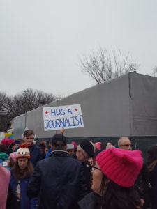 hug a journalist, Women's March on Washington